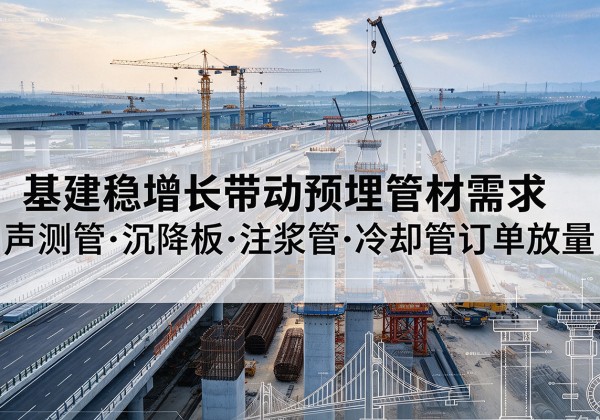 龙里基建稳增长带动预埋监测管材需求，声测管、沉降板、注浆管订单持续放量